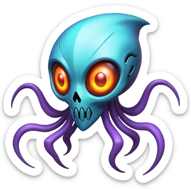 Abstract Ghastly-Haunter-Duskull-Deoxys-ET-hybrid-fantasy-creature sticker