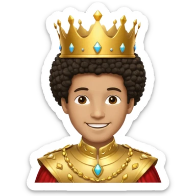 Afro white prince sticker
