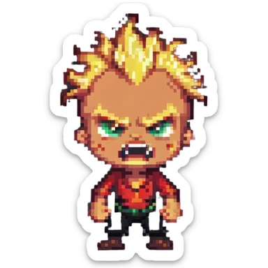 Jack Jack in the style of pixel art, angry sticker