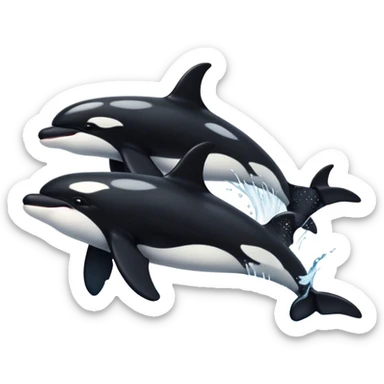 orca squad, 5 oras working in team sticker