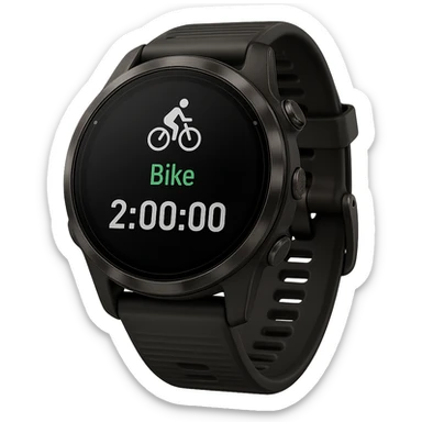 smartwatch con modalità attiva di bici che segna 2 ore di bici, REALISTICA 4K sticker