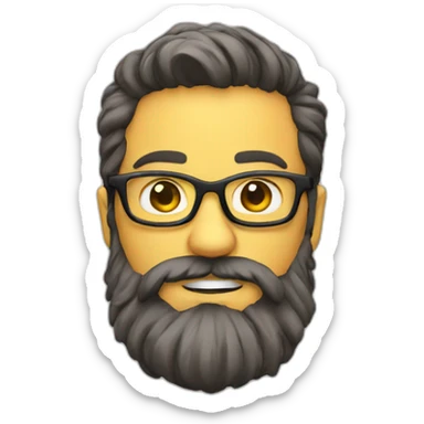 geek with beard sticker