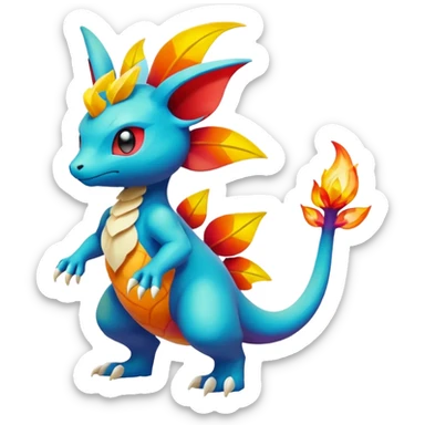 Elemental magical colorful exotic Pokémon-Fakémon-creature sticker