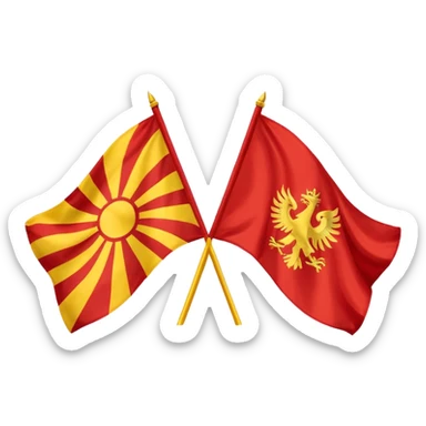 combine half the macedonian flag with half the polish flag so there is an even amount of each in the one flag. keep the colours of the flags the same do not merge them. just cut half of each and put them together sticker