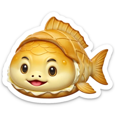 Cute fish pastry with custard peeking out—currently doesn’t exist!  sticker
