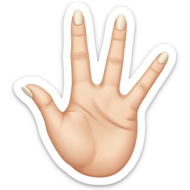 a hand with only the thumb, pointer, and middle finger extended with the remaining 2 fingers down sticker