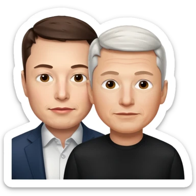 Elon musk and tim cook  sticker