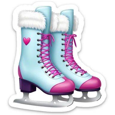 figure skating boot with colorful leg warmers pulled up over the skates sticker