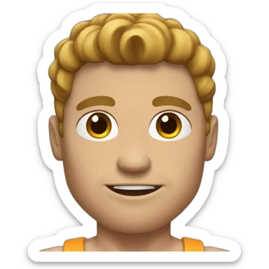 Bodybuilder, white skin, light brown hair sticker