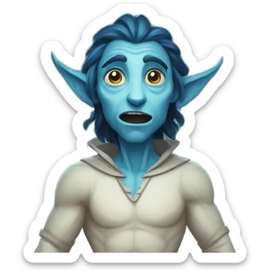 surprised stunned, firbolg spectral giant blue sticker