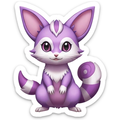 Shiny Furret-Espeon-Furret-Noibat-Purrloin-Delcatty-Hybrid (Full body) sticker