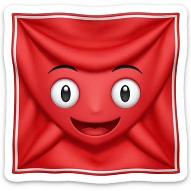 maak een geen gezicht van alleen een rood zakdoek geen andere dingen er op heen, zo'n oudewetse zakdoek rood sticker