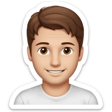 Kjekk mann (lys i huden) som har pynta seg.  fargen på håret er brunt og HAN har midtskille og litt søte krøller . Litt øyevipper men ikke mye og litt mørke brun. Skal se HOT Å SEXY UT smile mer!!! Ca 20 år gammel. HVIT T-SKJORTE sticker