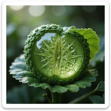 highly realistic detailed chloroplast at cellular level showing photosynthesis process inside leaf, visible thylakoids and grana, no background, transparent background sticker