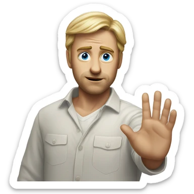 Strange and desperate looking white man reaching his hand out sticker