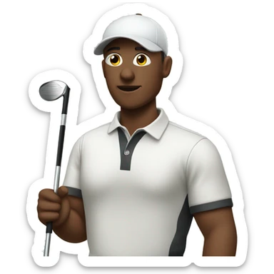 Person playing golf without an arm sticker
