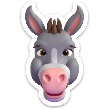 sad blue donkey sticker
