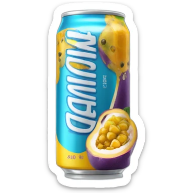 energy drink with passion fruit sticker