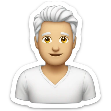 hombre blanco, pelo rapado, casual sticker