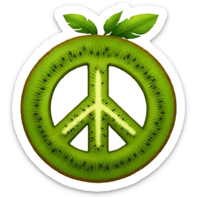 Peace sign hand emoji but its kiwi skin sticker