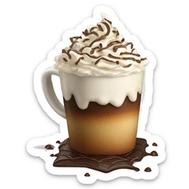 coffee with whipped cream and chocolate shavings sticker
