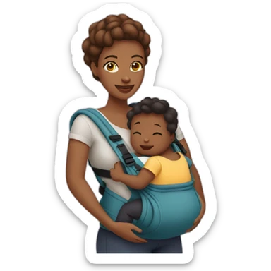 Babywearing mom with baby ergo carrier sticker