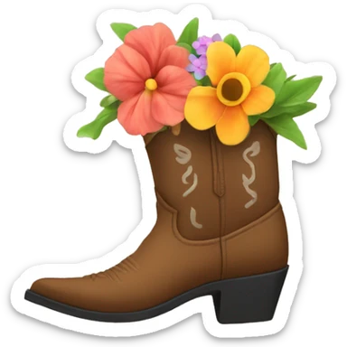 cowboy boot with flowers sticker