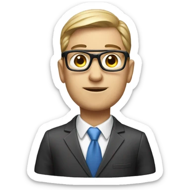 Male AI Advisor nerd in suit sticker