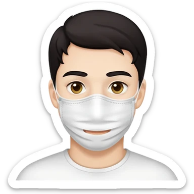Dark-haired guy with white face mask sticker