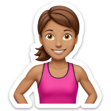 middle-aged female runner brown hair sticker