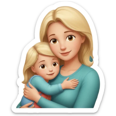 A loving mother holding her young child in her arms, warm natural light coming through a window, soft smile, emotional connection, candid moment, realistic photography, shallow depth of field, high resolution, warm tones
 sticker