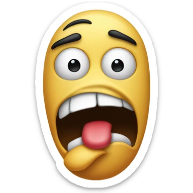 A simple 3D emoji face with a disgusted expression, scrunching its eyes shut. The emoji is pinching its nose with one hand, clearly reacting to a foul odor. sticker