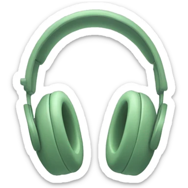 An aesthetic pair of sage green headphones  sticker