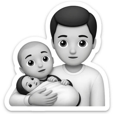 Newborn B&W with male sticker
