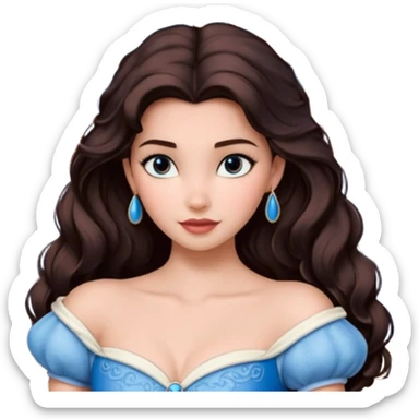 Quiero que crees una imagen donde este el castillo de Disney y por detrás o delante pon a 4 chicas: una con el pelo largo rizado marrón , otra con el pelo muy corto negro, como un chico, otra con el pelo mediano liso marrón con ojos azulesy otra con el pelo negro largo liso . Todos son color carne sticker