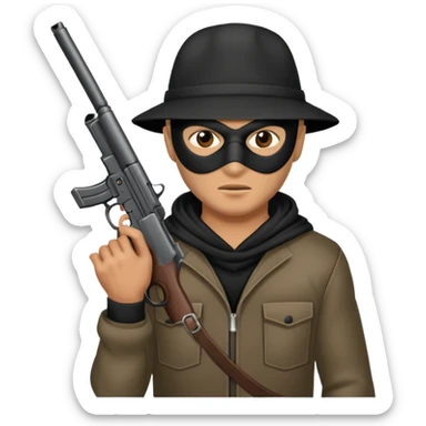 Hoodlum burglar madk and gun with switch and extended clip sticker