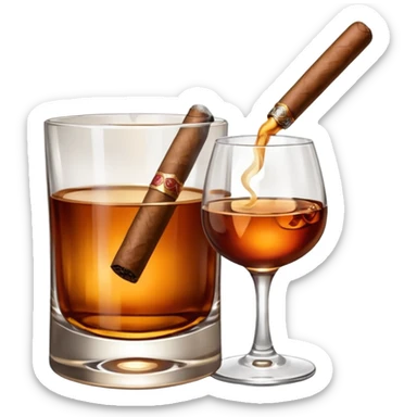 Bourbon and cigar sticker