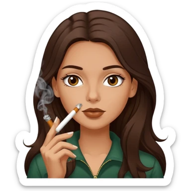 Windmill with on the top of the building a dutch flag and a white girl with long dark brown hair smoking a joint without filter. sticker