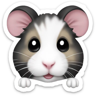 Black and white syrian hamster sticker