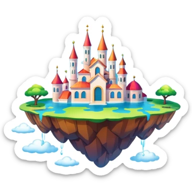 surreal heaven with floating islands, whimsical clouds, and impossible architecture sticker