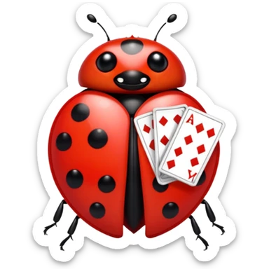 Ladybug with tarot cards sticker