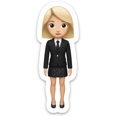 just give me the ccloth like womens formal a suit and a mini skirt black give e just the clothes no women  sticker