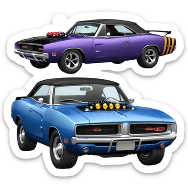 Black bumblebee very fast racing 1969 dodge charger roadster rustic old antique rat hot rodded blueberry and cherry pearl  sticker