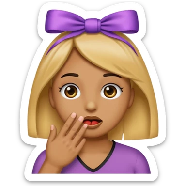 Şimdi sana bir tane emoji göstereceğim eli ağzında gözlerinde kirpik kafasında da ku yrdele olsun sticker