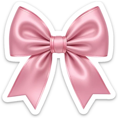 pink coquette bow with a heart in the middle, delicate and feminine, soft pink tones, elegant details sticker
