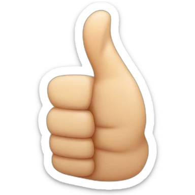 Thumbs up but the top of the thumb is bent at a 90 degree angle sticker