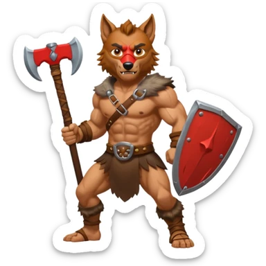 barbarian wolf rider sticker