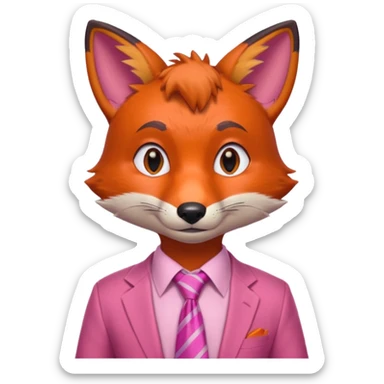 Nick Wilde (pink shirt with tie) from the Zootopia Disney movie sticker