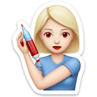Emoji getting blood test in arm sticker