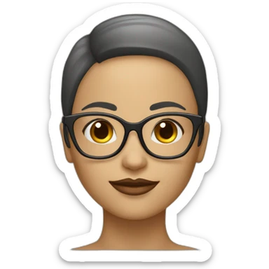 Une femme avec des lunettes, une coupe au carré et un beau visage sticker